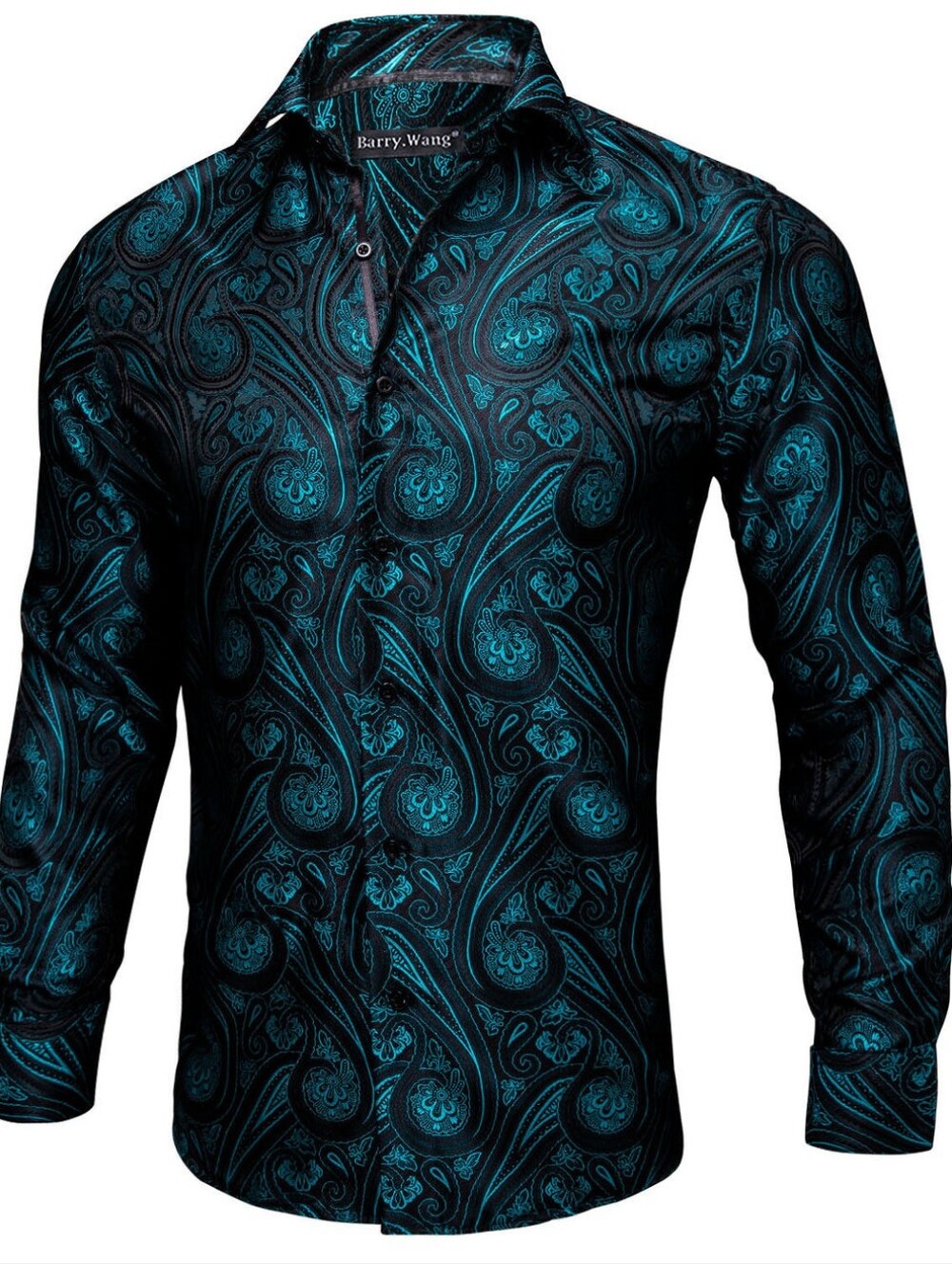 Men’s Teal Paisley Dress Shirt